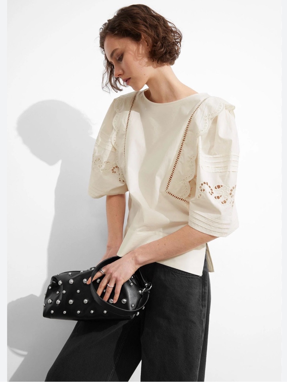 & other stories scalloped blouse